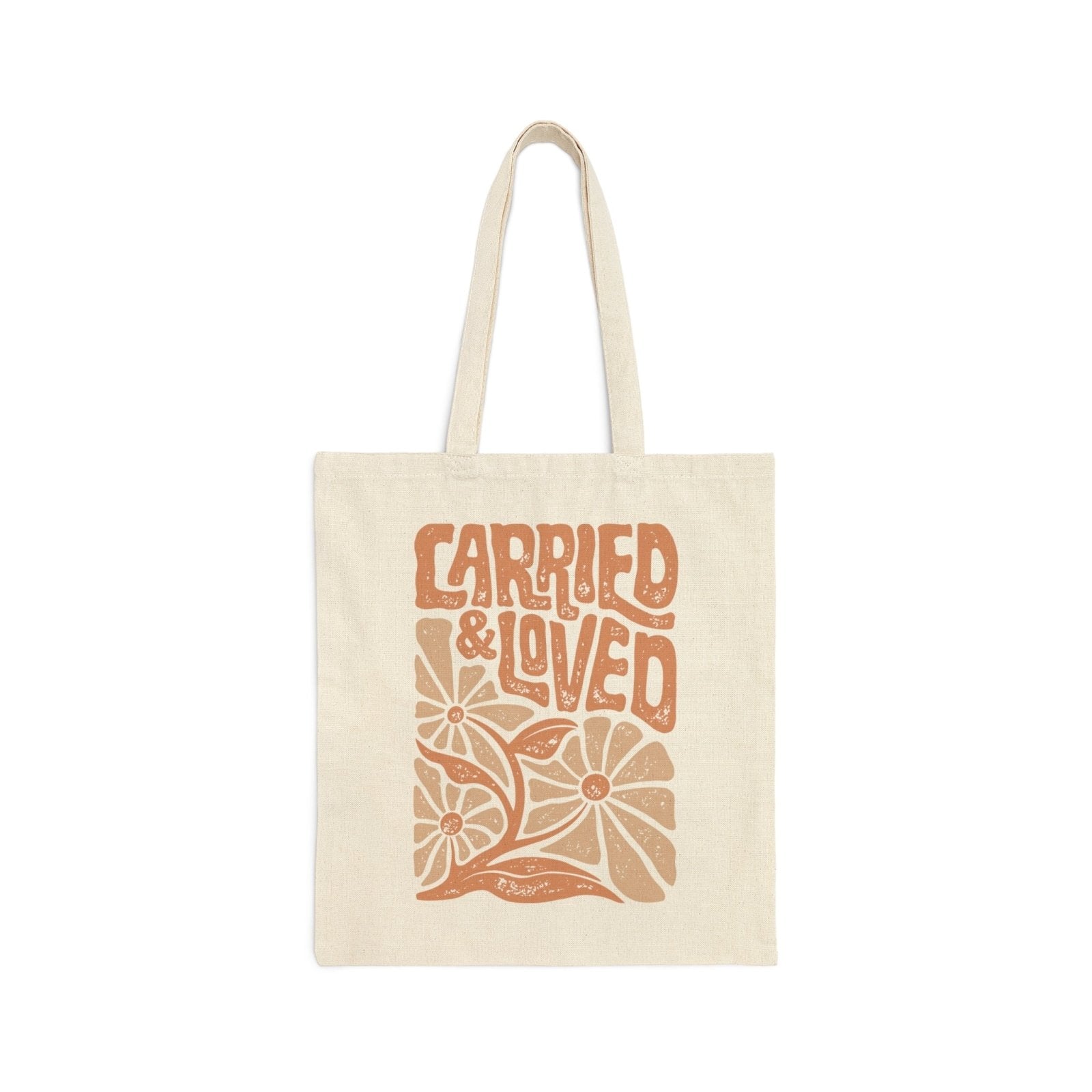 Cotton Canvas Tote Bag - Carried & Loved - Due To Joy - Baby Loss Resources and Miscarriage Gifts