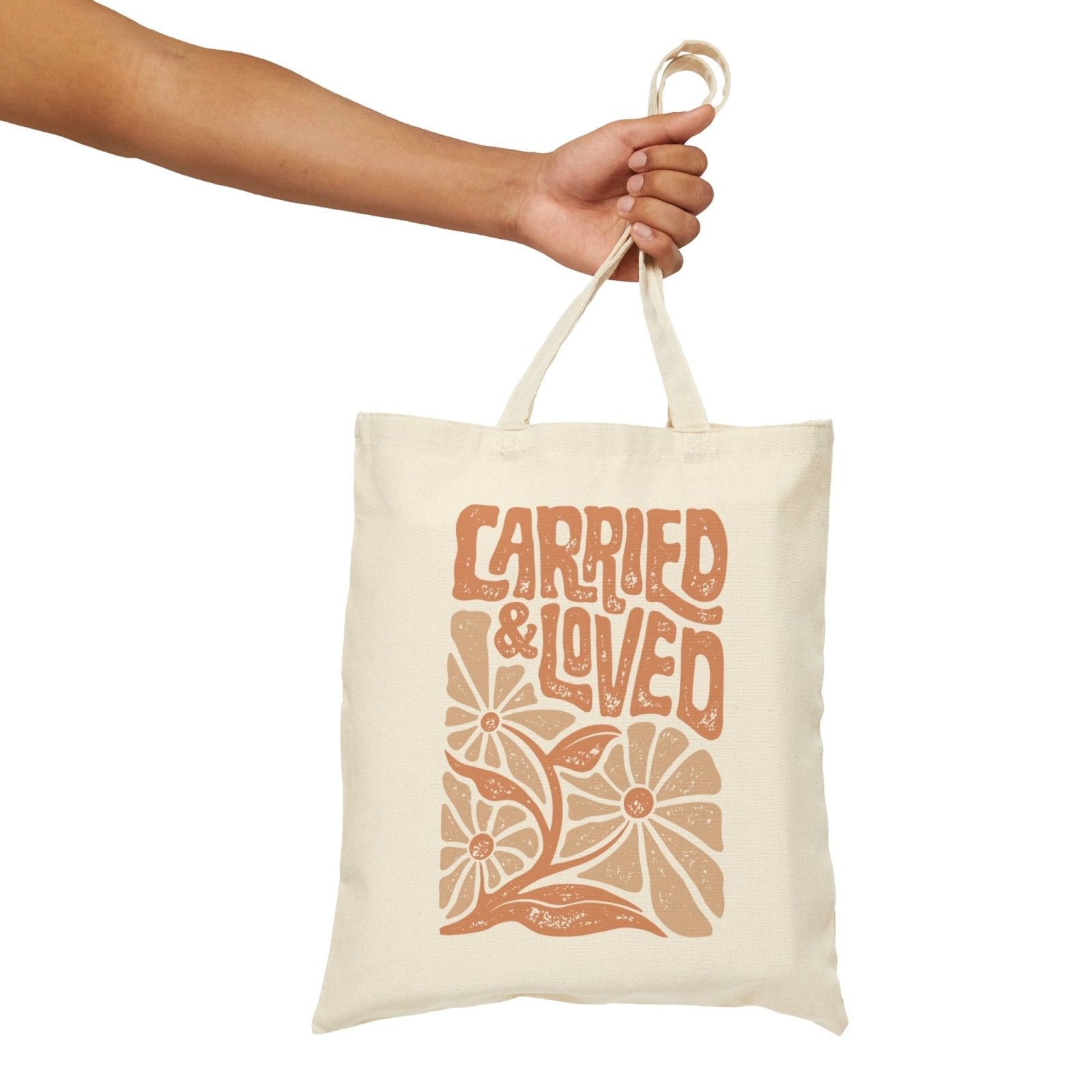 Cotton Canvas Tote Bag - Carried & Loved - Due To Joy - Baby Loss Resources and Miscarriage Gifts