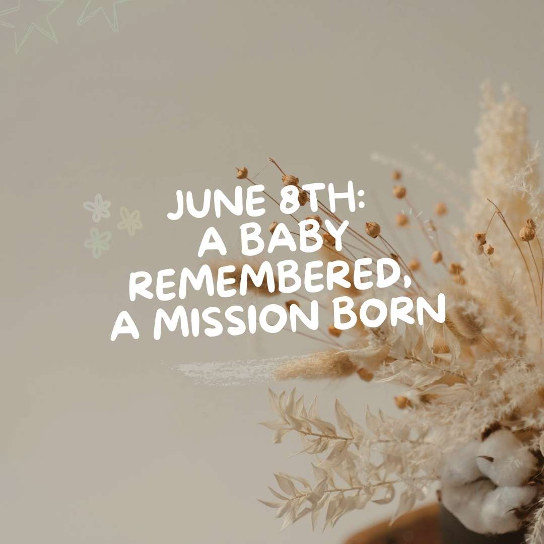 June 8th: A Baby Remembered, A Mission Born - Due To Joy - Baby Loss Resources and Miscarriage Gifts