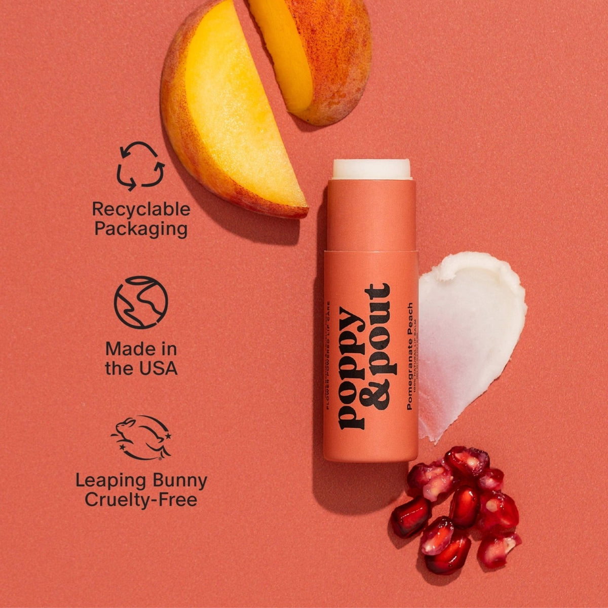 Pomegranate Peach Lip Balm - Poppy & Pout - Due To Joy - Baby Loss Resources and Miscarriage Gifts