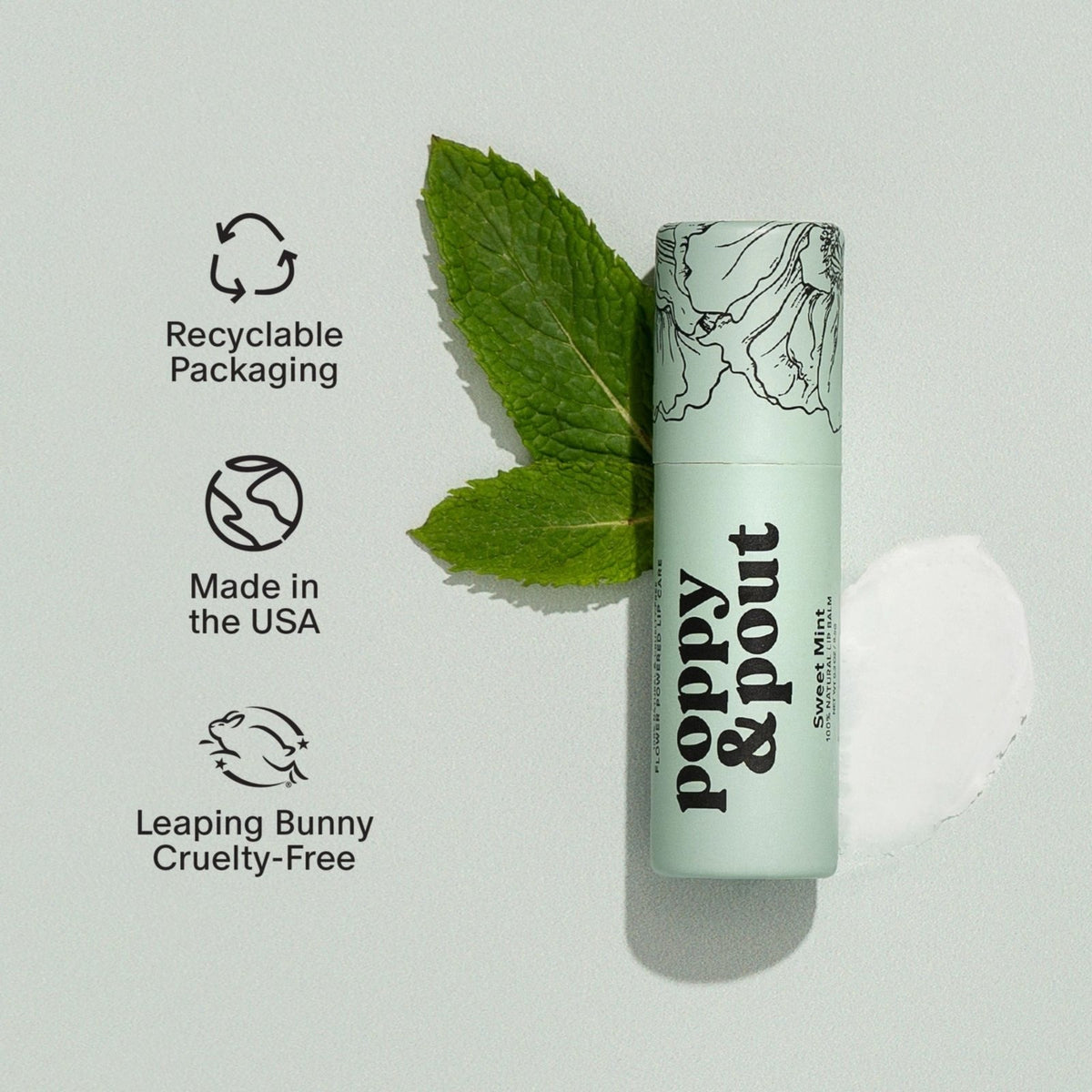 Sweet Mint Lip Balm - Poppy & Pout - Due To Joy - Baby Loss Resources and Miscarriage Gifts