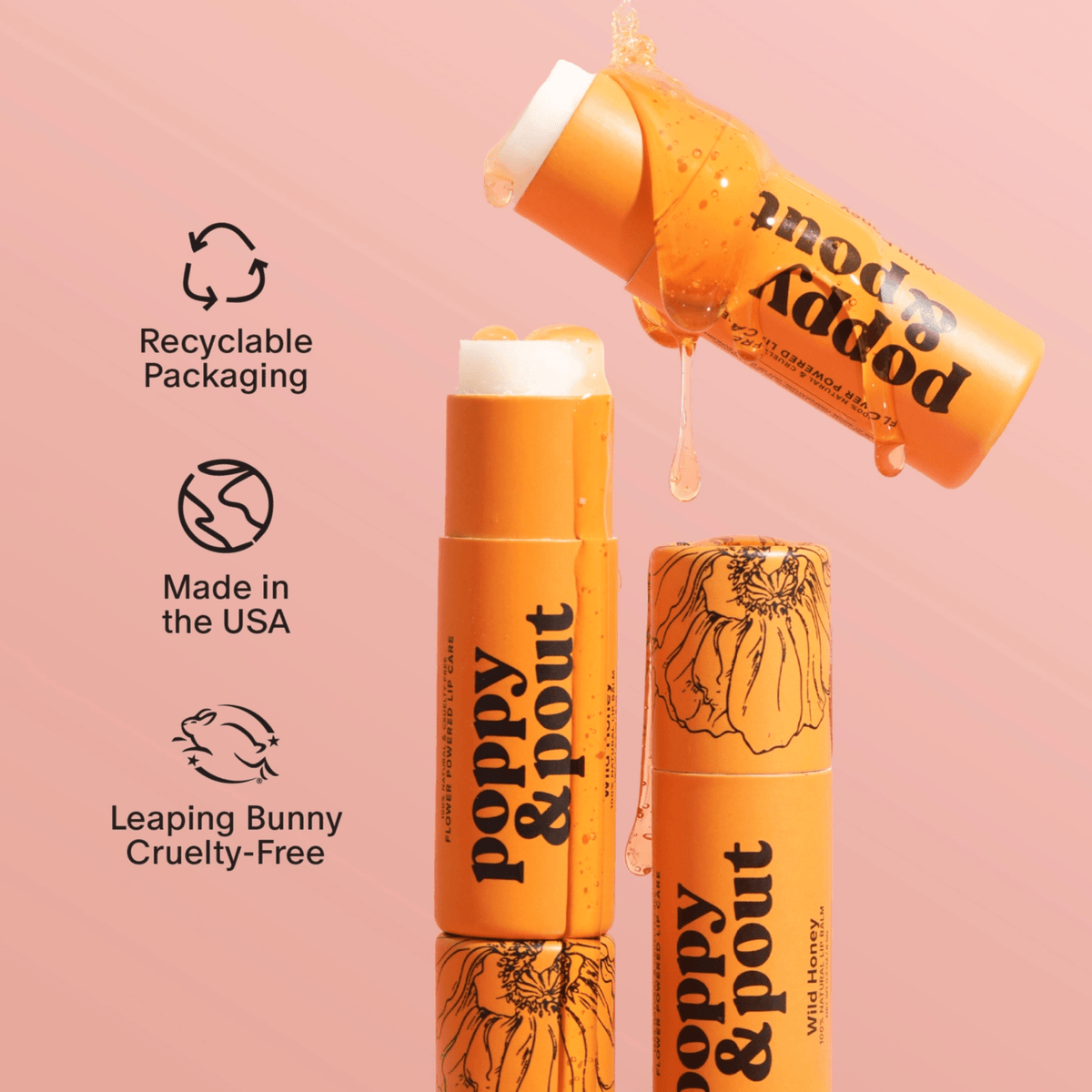 Wild Honey Lip Balm - Poppy & Pout - Due To Joy - Baby Loss Resources and Miscarriage Gifts