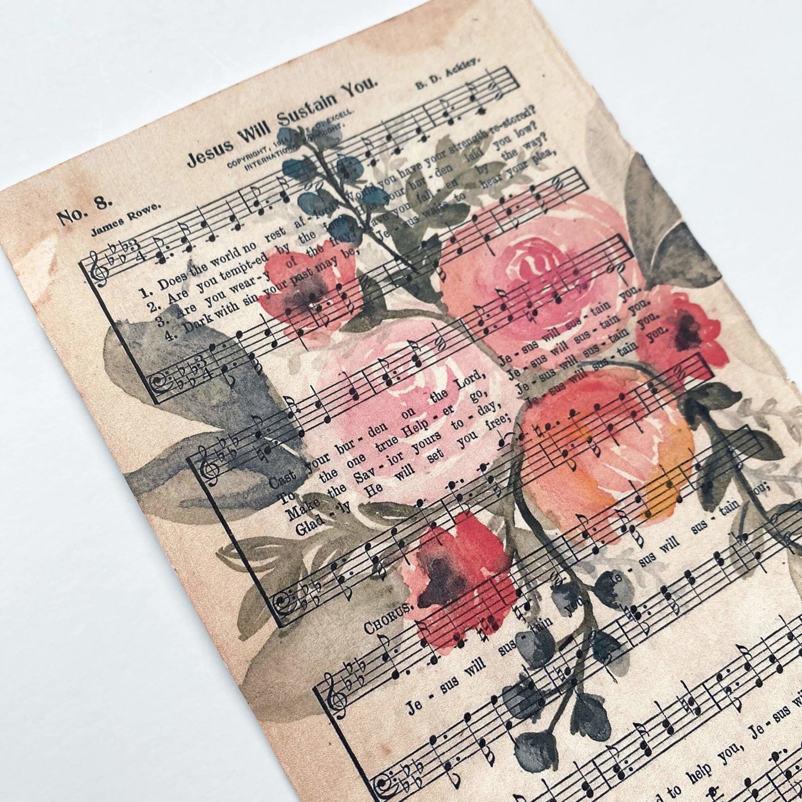 Jesus Will Sustain You - Watercolor Floral Hymn Print - Due To Joy