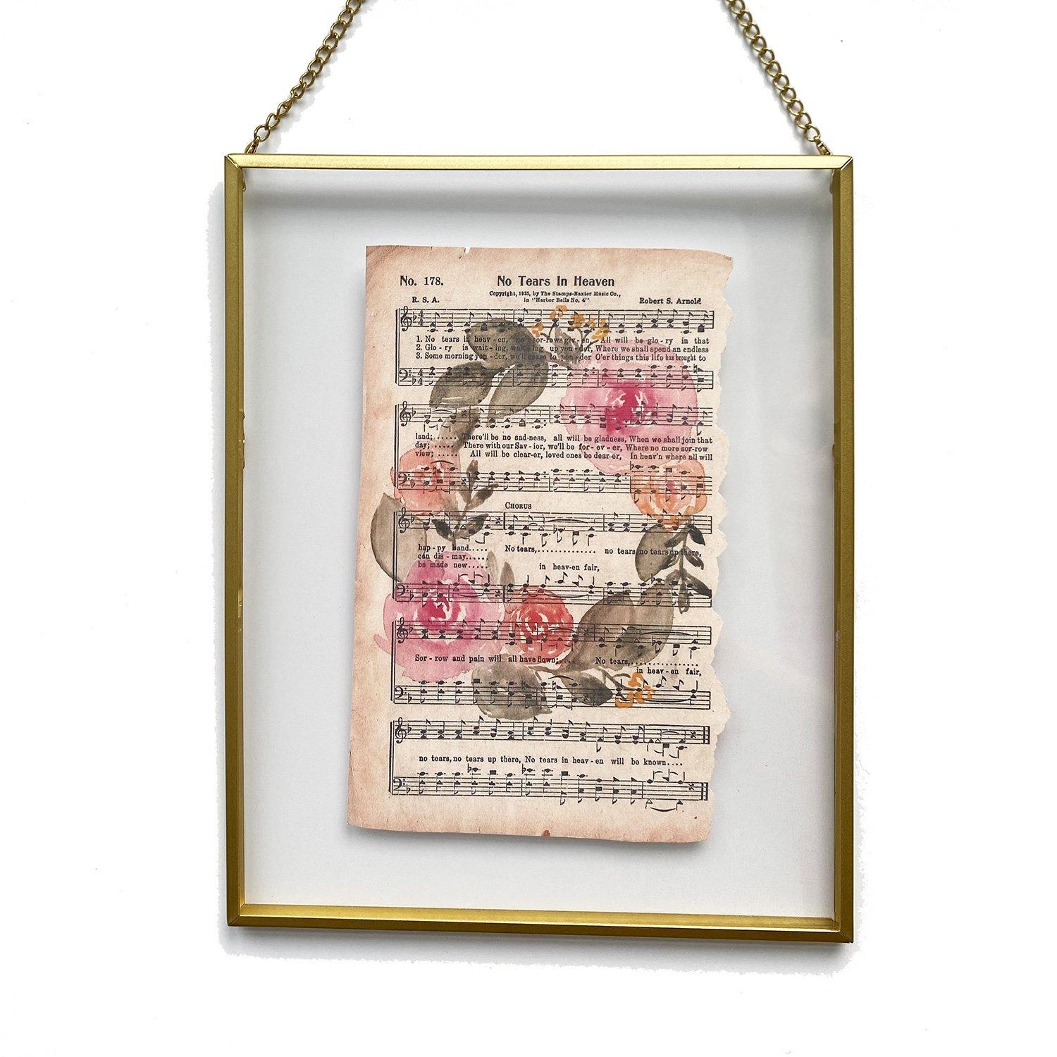 No Tears In Heaven - Watercolor Floral Hymn Print - Due To Joy