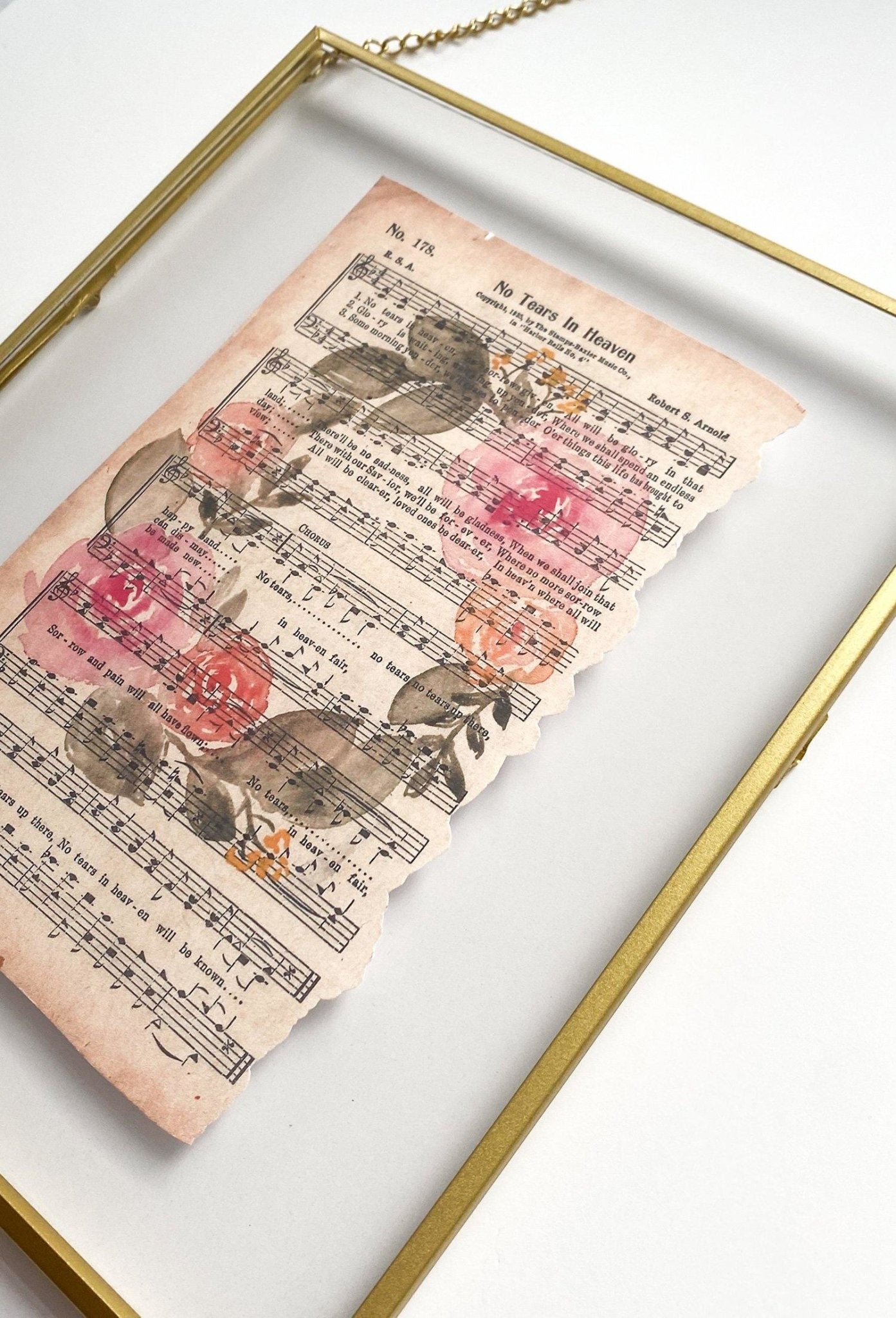 No Tears In Heaven - Watercolor Floral Hymn Print - Due To Joy